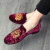 Newness Regent Embroidered Velvet Loafers Luxurious velvet loafers with intricate embroidery showcasing comfort and style