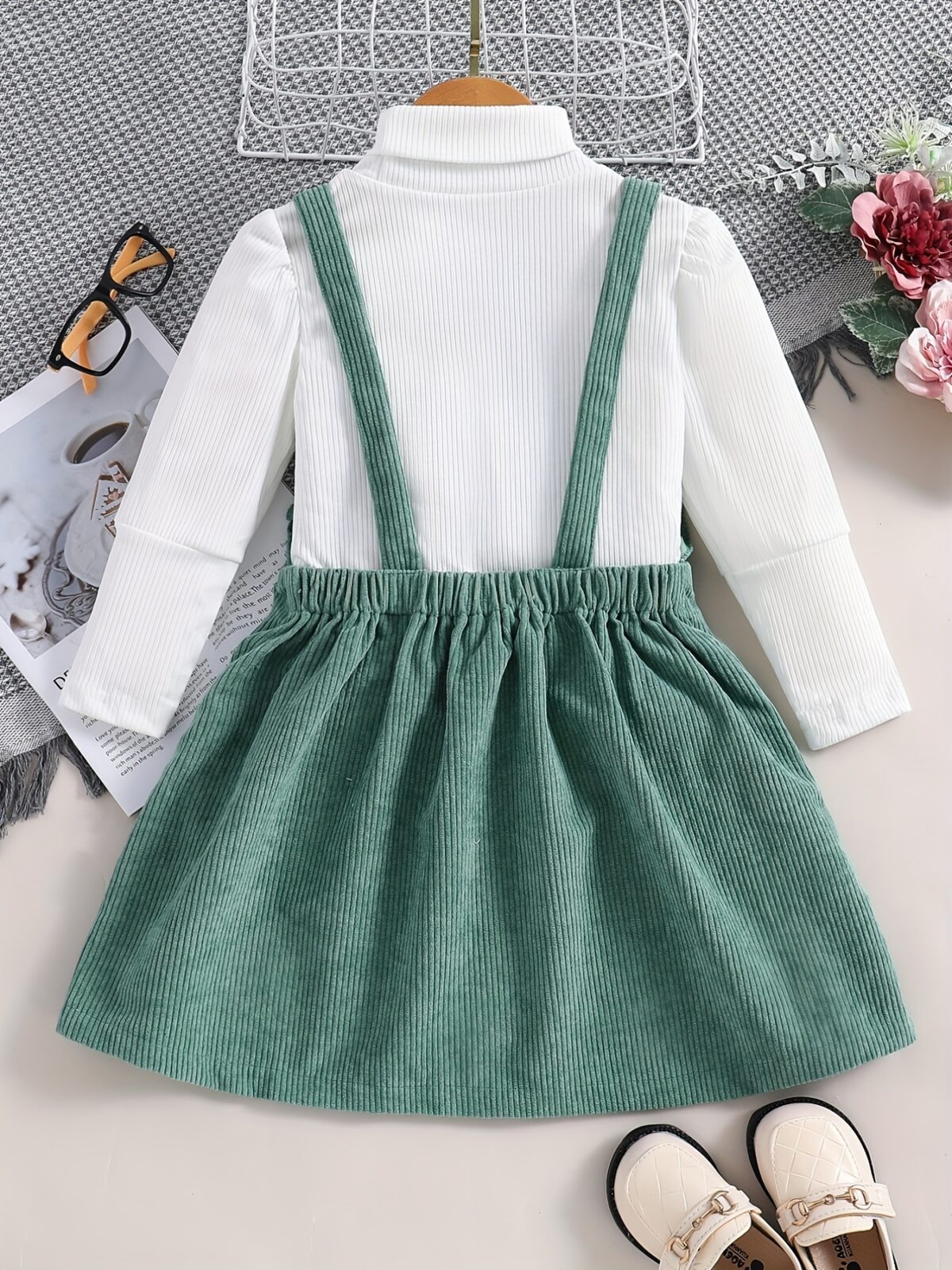 Adorable Bloomsbury Corduroy Dress Set for girls perfect for spring fall or winter Features a stylish corduroy dress and coordinating accessories