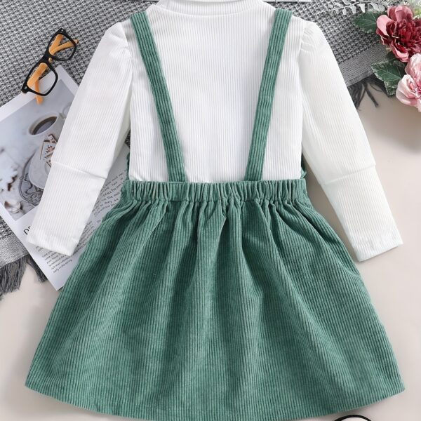 Adorable Bloomsbury Corduroy Dress Set for girls, perfect for spring, fall, or winter. Features a stylish corduroy dress and coordinating accessories.