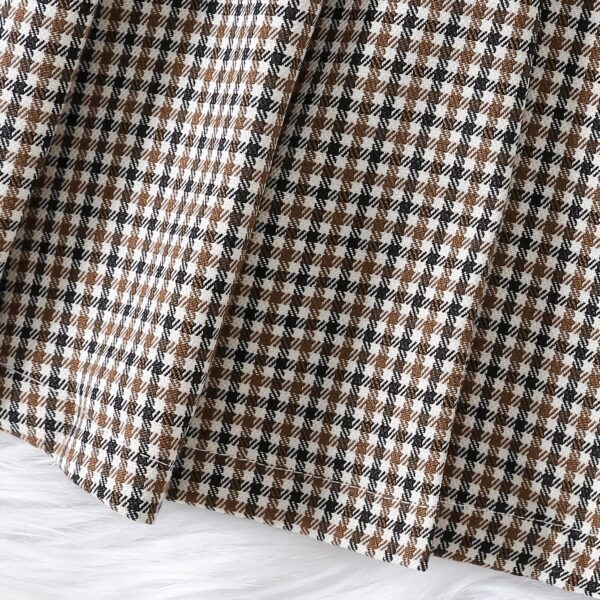 Adorable Newness toddler girl set featuring a cozy knit top and a chic houndstooth skirt, perfect for fall and winter.