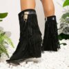 Newness Desert Bloom Fringe Booties Brown suede booties with fringe detailing perfect for fall and winter