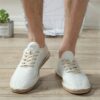 Newness Linen Rope Sole Shoes Handcrafted stitching breathable linen and a comfortable rope sole Effortless style for every day