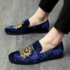 Newness Regent Embroidered Velvet Loafers Luxurious velvet loafers with intricate embroidery showcasing comfort and style