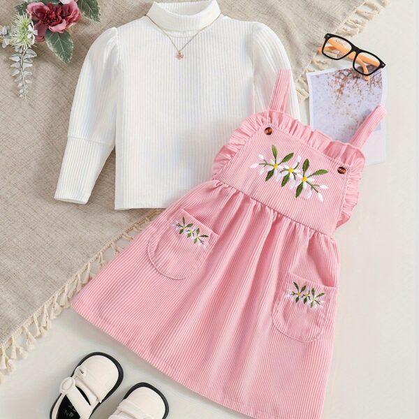 Adorable Bloomsbury Corduroy Dress Set for girls, perfect for spring, fall, or winter. Features a stylish corduroy dress and coordinating accessories.