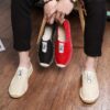 Newness Mens Casual Loafers in flax showcasing breathable upper and non slip sole Perfect for vacation and everyday wear