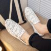 Newness Cairo Nights Striped Slip On Loafers in navy and white Breathable mesh upper comfortable rubber sole perfect for spring summer autumn or winter