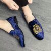 Newness Regent Embroidered Velvet Loafers Luxurious velvet loafers with intricate embroidery showcasing comfort and style