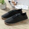 Newness Linen Rope Sole Shoes Handcrafted stitching breathable linen and a comfortable rope sole Effortless style for every day