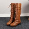 Newness Rebellious Spirit Buckle Knee Boots Elevate your style with these edgy knee high boots featuring a striking buckle detail Perfect for adding a touch of rebellion to any outfit