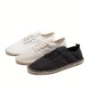 Newness Linen Rope Sole Shoes Handcrafted stitching breathable linen and a comfortable rope sole Effortless style for every day