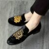 Newness Regent Embroidered Velvet Loafers Luxurious velvet loafers with intricate embroidery showcasing comfort and style