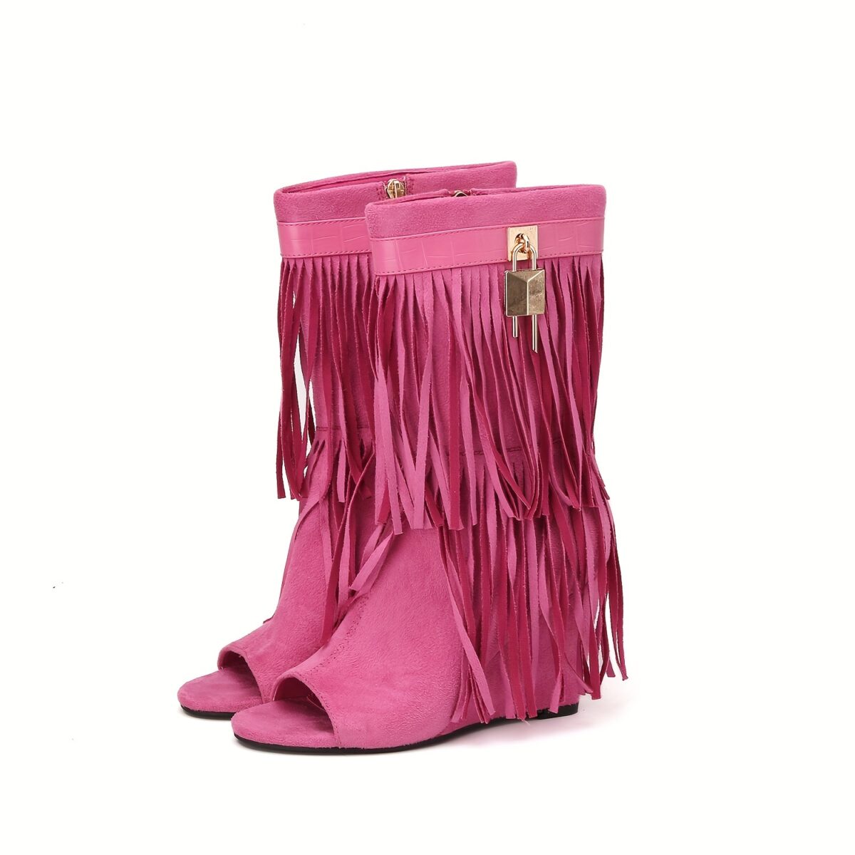 Newness Desert Bloom Fringe Booties Brown suede booties with fringe detailing perfect for fall and winter