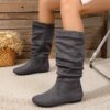 Newness Slouchy Mid Calf Boots Stylish boots perfect for any occasion Shown in color leather