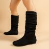 Newness Slouchy Mid Calf Boots Stylish boots perfect for any occasion Shown in color leather