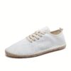 Newness Linen Rope Sole Shoes Handcrafted stitching breathable linen and a comfortable rope sole Effortless style for every day