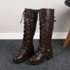 Newness Rebellious Spirit Buckle Knee Boots Elevate your style with these edgy knee high boots featuring a striking buckle detail Perfect for adding a touch of rebellion to any outfit
