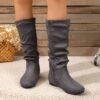 Newness Slouchy Mid Calf Boots Stylish boots perfect for any occasion Shown in color leather