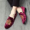 Newness Regent Embroidered Velvet Loafers Luxurious velvet loafers with intricate embroidery showcasing comfort and style