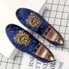 Newness Regent Embroidered Velvet Loafers Luxurious velvet loafers with intricate embroidery showcasing comfort and style