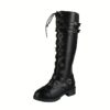 Newness Rebellious Spirit Buckle Knee Boots Elevate your style with these edgy knee high boots featuring a striking buckle detail Perfect for adding a touch of rebellion to any outfit
