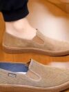 Newness Lightweight Mens Fabric Loafers in navy blue Experience effortless style with breathable fabric and lightweight comfort