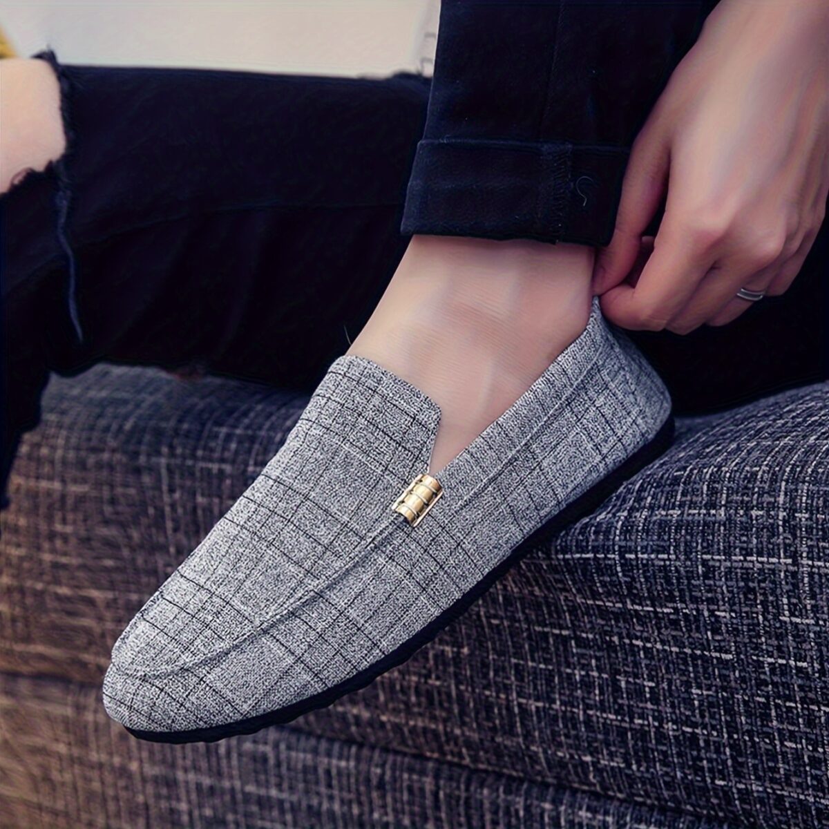 Newness Metropolitan Mens Canvas Loafers Comfortable and stylish canvas loafers perfect for any occasion View the detail of the sophisticated design and effortless chic
