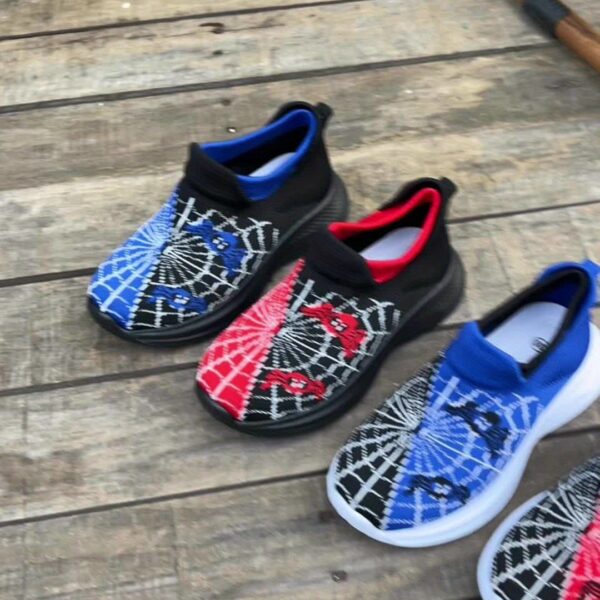 Newness Web-Slinger Spider Kid Shoes: Stylish and comfortable sneakers for kids, featuring a spider-web design.