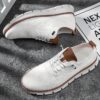 Newness Mens Casual Sneakers Breathable fabric PVC sole modern design for all day comfort