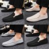 Newness Metropolitan Mens Slip On Loafers in classic black featuring breathable fabric a durable PU sole and stylish golden accents Perfect for everyday wear