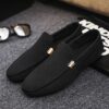 Newness Mens Slip On Loafers Comfortable minimalist design loafers for effortless style Brown leather loafers in a classic slip on style