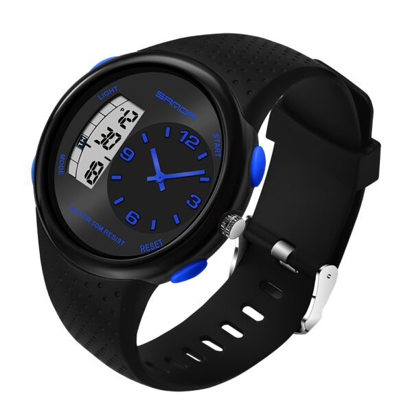 Newness Apex Digital Sports Watch: Sleek black digital watch with multiple features, perfect for any activity.