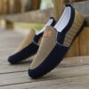 Newness Mens Plaid Loafers Breathable canvas loafers with a rubber sole perfect for casual outings Stylish plaid pattern