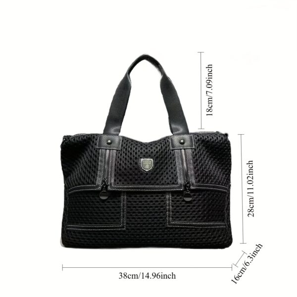 Newness Urban Edge Mesh Nylon Bag: A stylish and durable mesh nylon bag, perfect for everyday use. Shows off its modern design and spacious interior.