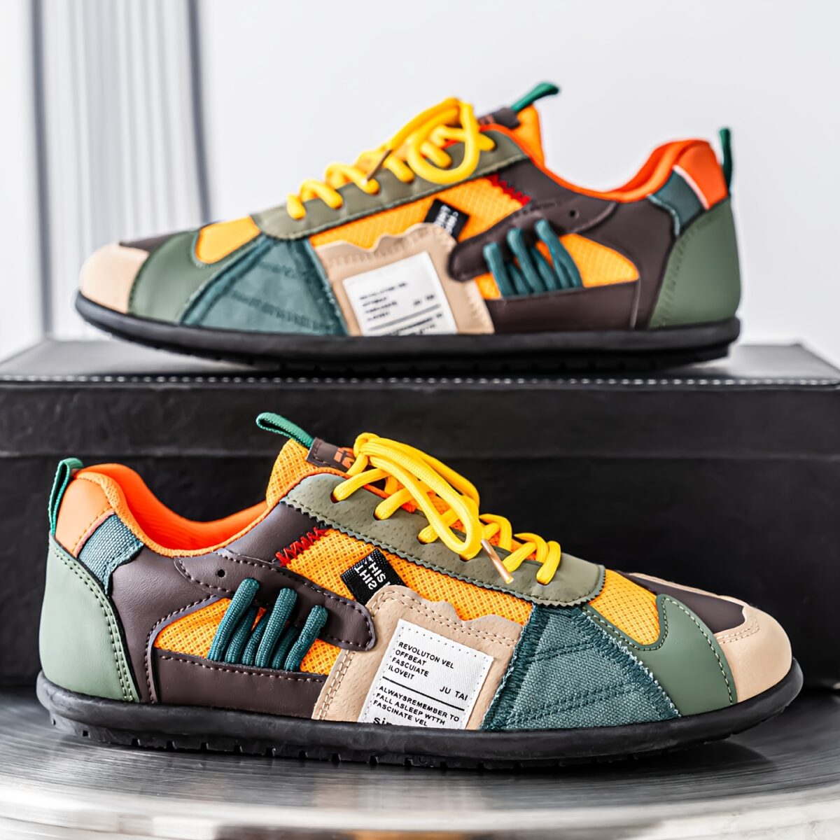Stylish KOONEXY Urban Explorer Color Block Sneakers showcasing a retro inspired design with modern comfort Perfect for all seasons