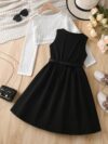 Adorable girls summer dress set from Newness featuring a stylish top and skirt perfect for warm weather