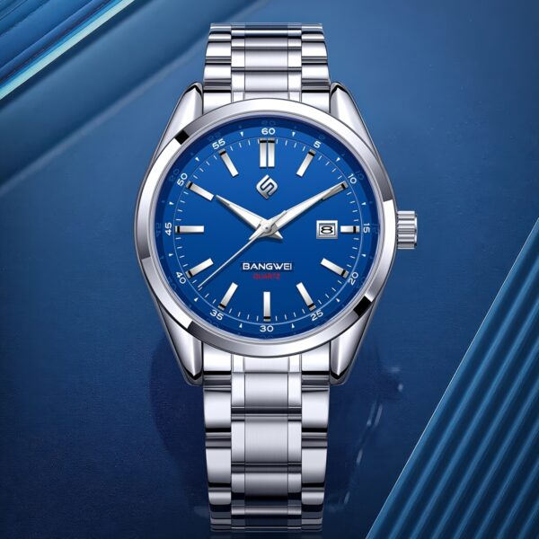Sophisticated Metropolitan Blue Men's Quartz Watch by LIGE, showcasing precision and style.