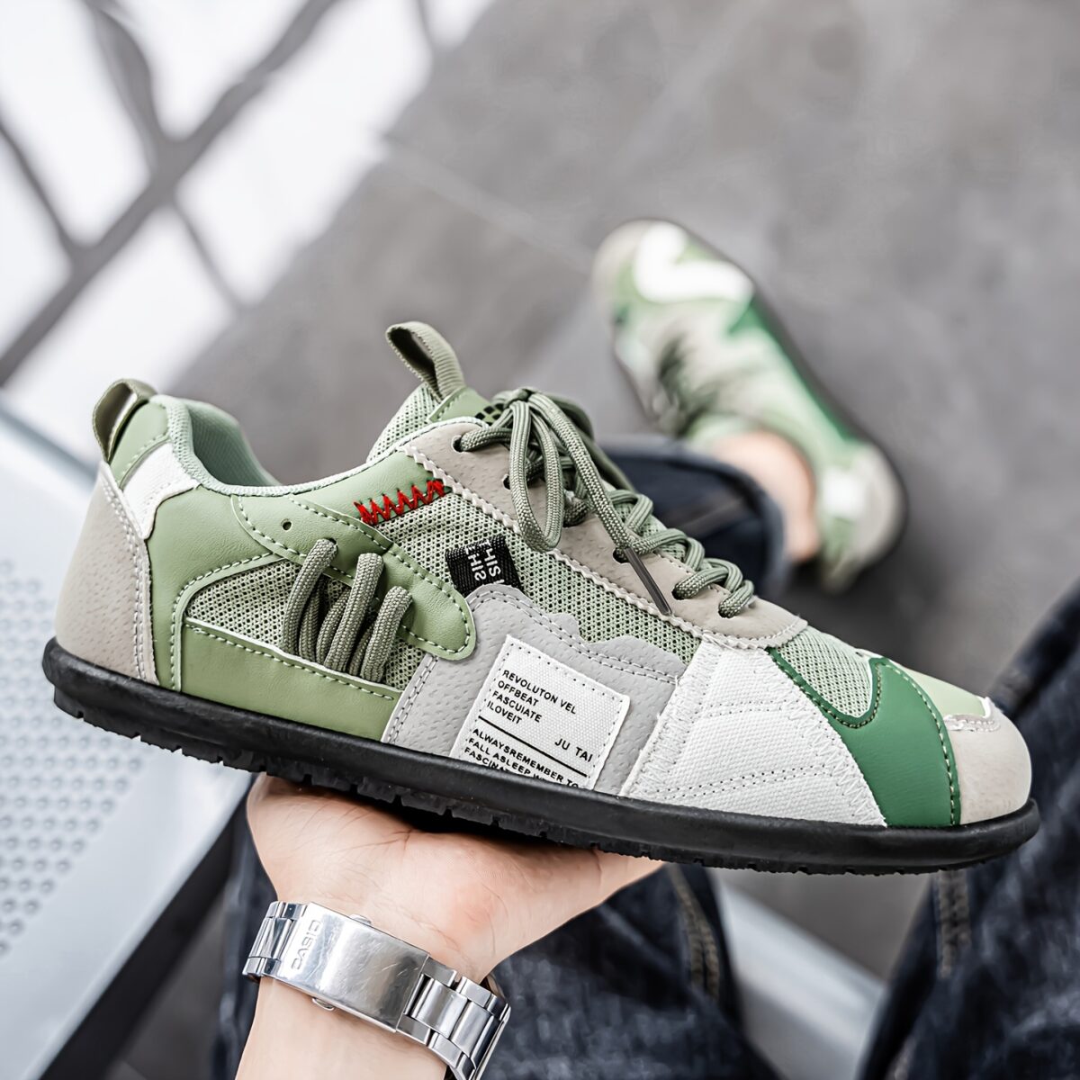 Stylish KOONEXY Urban Explorer Color Block Sneakers showcasing a retro inspired design with modern comfort Perfect for all seasons