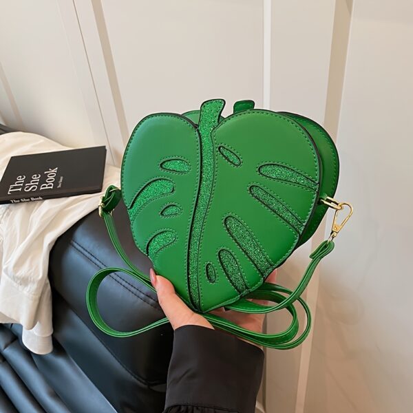 Newness Tropical Escape Leaf Crossbody Bag: A stylish and unique crossbody bag perfect for everyday use or outdoor adventures. Features a leaf-shaped design and adjustable strap.
