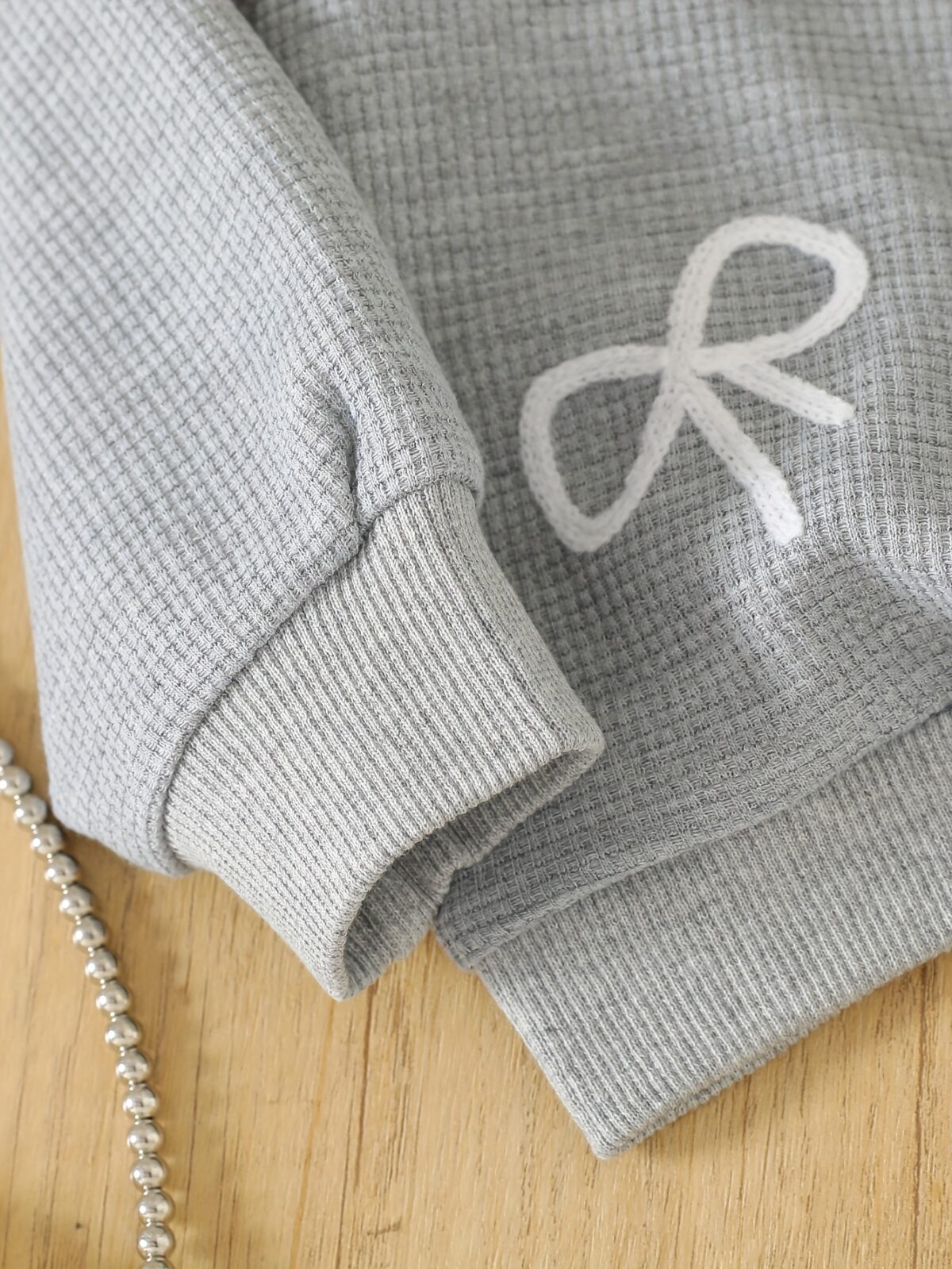 Adorable girls Playful Days Bow Embroidered Set perfect for fall and winter Featuring delicate bow embroidery this outfit is ideal for playful days