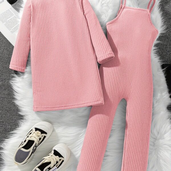 Adorable girls' Nordic minimalist romper set, perfect for spring and autumn. Featuring a stylish and simple design.