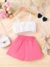 Adorable Summer Bloom Girls Shorts Set in a cheerful floral print perfect for sunny summer days The set includes a top and shorts