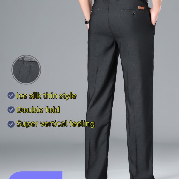 Lightweight Embroidered Men's Summer Business Pants in a stylish modern design, perfect for summer business attire.
