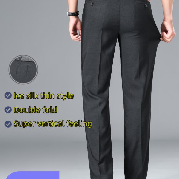 Lightweight Embroidered Men's Summer Business Pants in a stylish modern design, perfect for summer business attire.