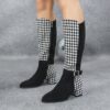 Newness Winters Grace Houndstooth Boots Elevate your winter style with these elegant chic houndstooth print ankle boots