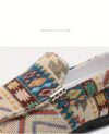 Newness Cairo Nights Geometric Slip On Loafers in navy blue showcasing the unique geometric pattern and comfortable slip on design Perfect for adding effortless style to any outfit