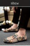 Newness Cairo Nights Geometric Slip On Loafers in navy blue showcasing the unique geometric pattern and comfortable slip on design Perfect for adding effortless style to any outfit