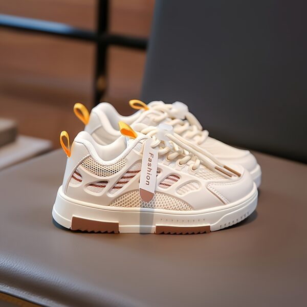 Stylish and breathable Newness Summer Breeze Kids Stripe Sneakers, perfect for spring, summer, and fall. Image shows kids' striped sneakers in a close-up.