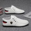 Mens Newness Metro Lace Up Loafers in black showcasing the sleek PU upper and durable PVC sole Versatile and sophisticated loafers perfect for any occasion