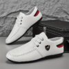 Mens Newness Metro Lace Up Loafers in black showcasing the sleek PU upper and durable PVC sole Versatile and sophisticated loafers perfect for any occasion