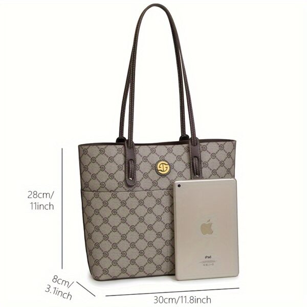 Newness Uptown Geometric Tote Bag in durable, fade-resistant PVC, perfect for everyday use. Stylish geometric design.